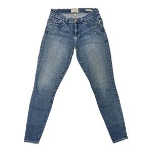 Frame Denim Le Skinny de Jeanne Jeans Rivercrest Stretch Blue Low Mid Rise Sz 26